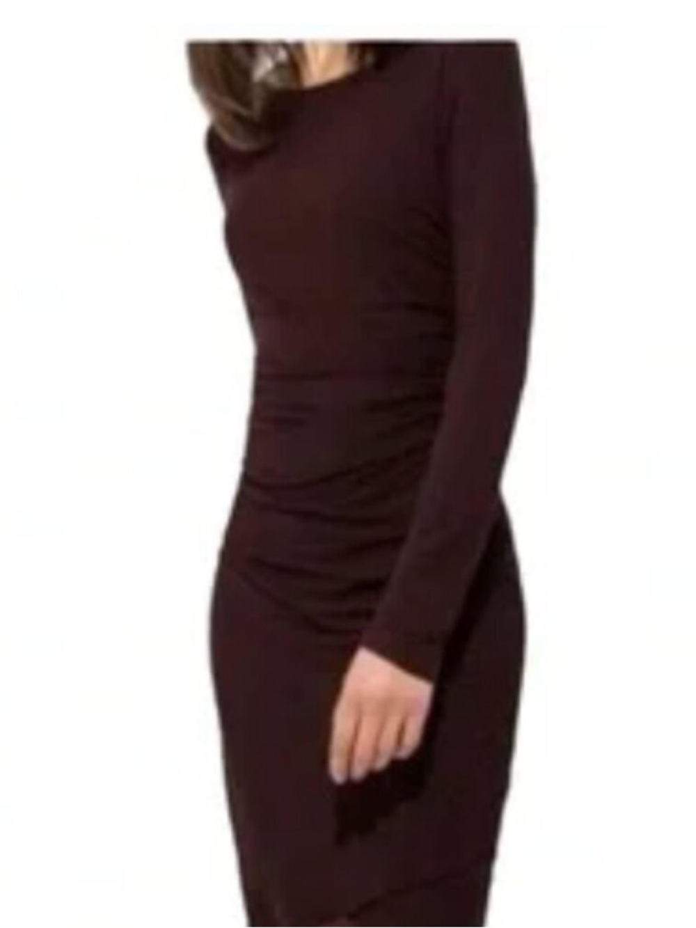 Kit and Ace Wave Asymmetrical Dress in Wine / Burgundy / Plum, 6
